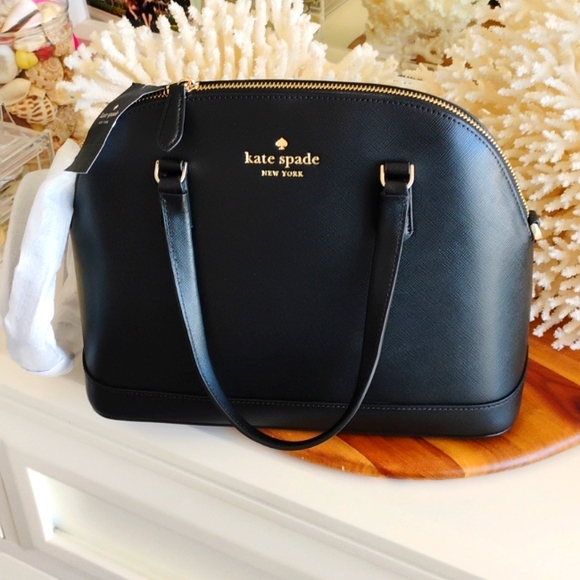 kate spade Handbags - Kate Spade💥NWT💥Sadie Dome Satchel black leather w/ adjustable crossbody strap
